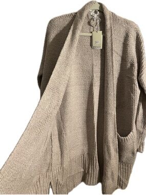 Barefoot Dreams Taupe Knit Cardigan